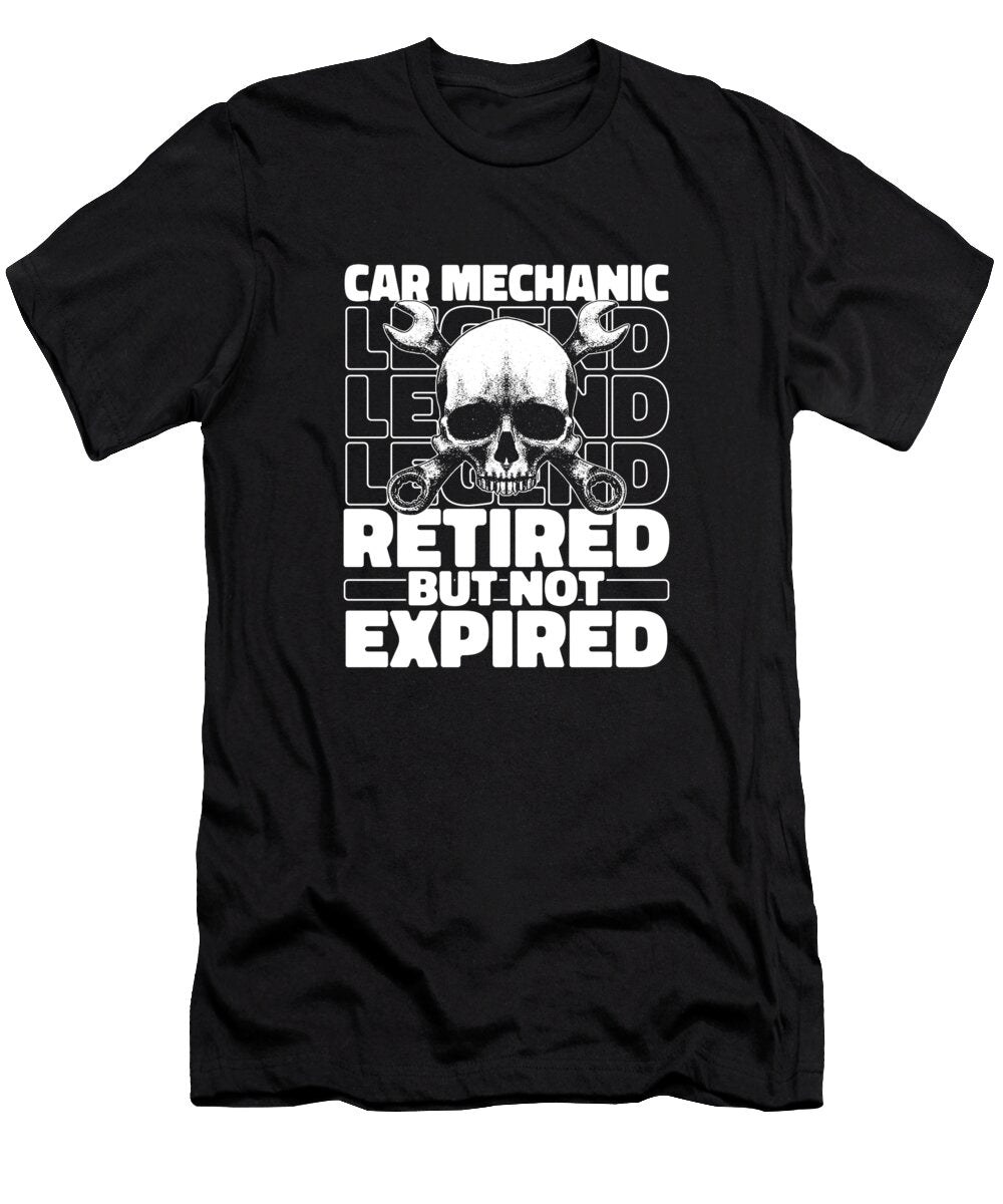 1 Auto Retired Garage Workshop Car Mechanic Crazy Squirrel T-Shirt